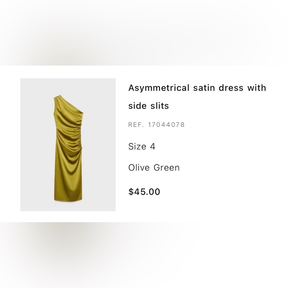 Mango Olive Green Asymmetrical Dress